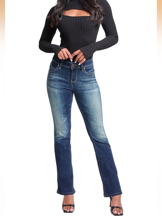 Ymi Jeans Denim - YMI Jeans “Wanna Betta Butt” Mid Rise Dark Wash Bootcut Flare